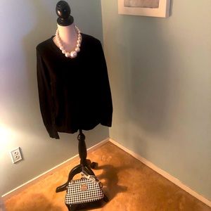 Long sleeve black v-neck sweater